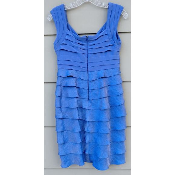 Adrianna Papell Periwinkle Blue  Mini Dress Sz 4P Ruffles Sleeveless Purple ish - Picture 3 of 9